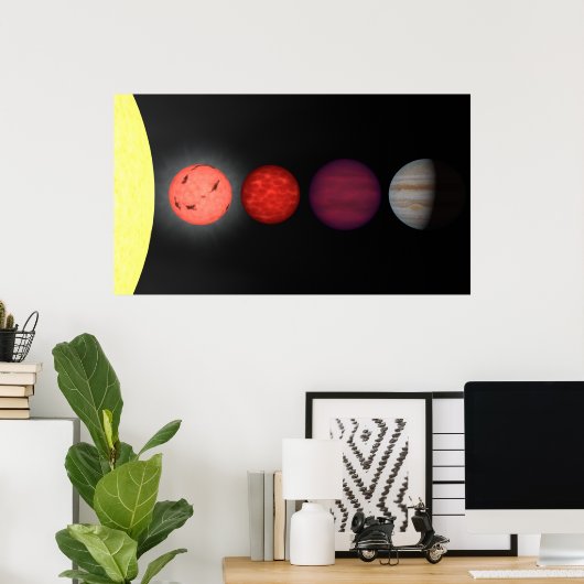 茶色い矮星を比較したアーティストのレンディション ポスター (ホームオフィス)