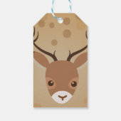 茶色い背景にトナカイイラストレーション ギフトタグ (裏面)