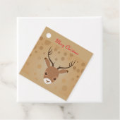 茶色い背景にトナカイイラストレーション フェイバータグ (インサイチュ)