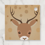 茶色い背景にトナカイイラストレーション フェイバータグ (裏面)