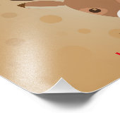 茶色い背景にトナカイイラストレーション フォトプリント            (角)