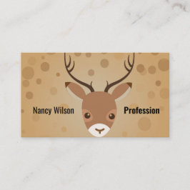 茶色い背景にトナカイイラストレーション 名刺