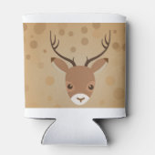 茶色い背景にトナカイイラストレーション 缶クーラー (裏面)