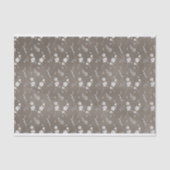 茶色い背景に白い花 薄葉紙 (正面)