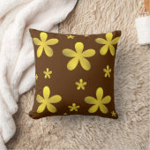 茶色い背景に金色の花 クッション (ブランケット)