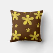 茶色い背景に金色の花 クッション (裏面)