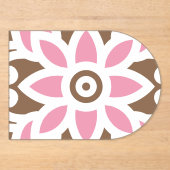 茶色い背景のピンク色の花 アクリル招待状 (正面)