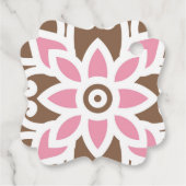 茶色い背景のピンク色の花 フェイバータグ (裏面)