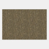 茶色い自然模様の草の葉 ラッピングペーパーシート (正面3)