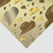 茶色い色の小さなカウボーイのパターン 薄葉紙 (詳細)