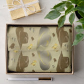 茶色い色の小さなカウボーイのパターン 薄葉紙 (ギフト)