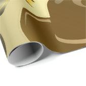 茶色い色合いの小さなカウボーイ帽子のパターン ラッピングペーパー (ロールコーナー)