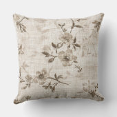 茶色い花柄の枕 クッション (裏面)