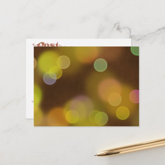 茶色い茶色の金色のクリスマスパターン ポストカード (正面/裏面インサイチュ)