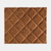 茶色い菱形の革の背景 フリースブランケット (正面(横))