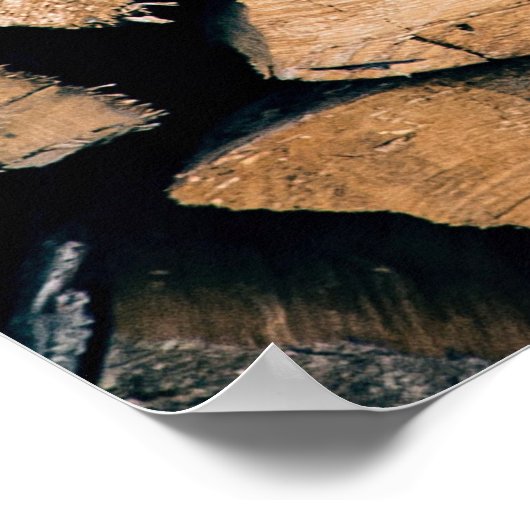 茶色い薪の山 ポスター (角)