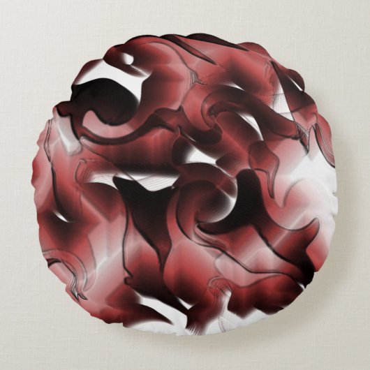 茶色い霧と彫りの悪い霧の混合物 ラウンドクッション (正面)