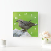 茶色い頭付きカウバードウォールクロック スクエア壁時計 (ホーム)