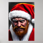 茶色い顎鬚を持つサンタクロース | AIアートポスター ポスター (正面)