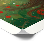 茶色い髪のクリスマスビューティフルウーマン ポスター (角)