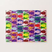 茶色い髪の女の子の黒いインクポップ・アートのの芸術 ジグソーパズル (横)