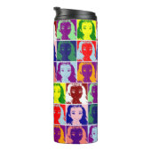 茶色い髪の女の子の黒いインクポップ・アートのの芸術 タンブラー (回転右)