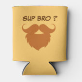 茶色おもしろいの口ひげ 缶クーラー (正面)