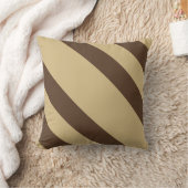 茶色おもしろいの斜ストライプ線 クッション (ブランケット)