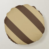茶色おもしろいの斜ストライプ線 ラウンドクッション (裏面)