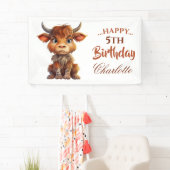 茶色おもしろいの白甘い牛 横断幕 (インサイチュ)