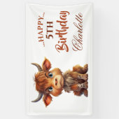 茶色おもしろいの白甘い牛 横断幕 (縦)