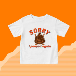 茶色おもしろいウンチ ベビーTシャツ