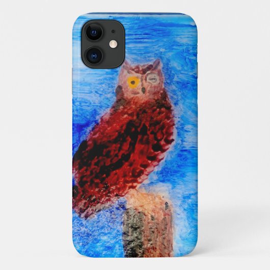 茶色おもしろいフクロウ Case-Mate iPhoneケース (裏面)