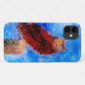 茶色おもしろいフクロウ Case-Mate iPhoneケース (裏面(横))