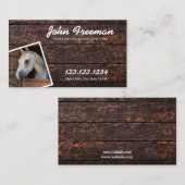 茶色お洒落と白の馬のフォトスクリプトウマ科の 名刺 (正面/裏面)