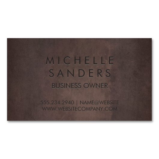 茶色お洒落のテクスチャ |背景シンプル情報 マグネット名刺 (正面)