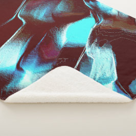 茶色からシアンのグラデーションで彫られた化石または金属 シェルパブランケット