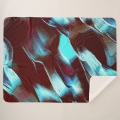 茶色からシアンのグラデーションで彫られた化石または金属 シェルパブランケット (正面(横))