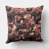 茶色からベージュの仮想タイルスタイル正方形モザイク クッション (裏面)