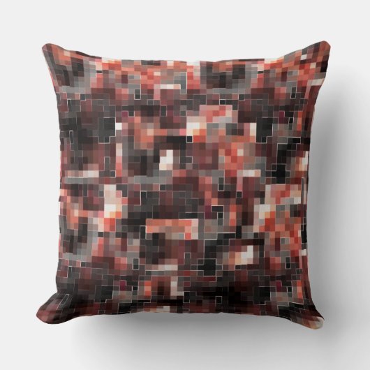 茶色からベージュの仮想タイルスタイル正方形モザイク クッション (正面)