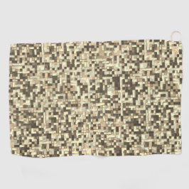 茶色からベージュへと変化する重なる小さな四角形 ゴルフタオル