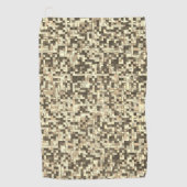 茶色からベージュへと変化する重なる小さな四角形 ゴルフタオル (正面)