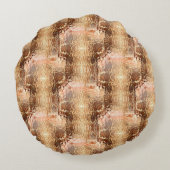 茶色からベージュ色の曲げガラスを繰り返し打った ラウンドクッション (裏面)