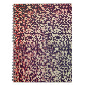 茶色から赤、タイル、または小さい正方形のタイプがピクセル化 ノートブック (正面)