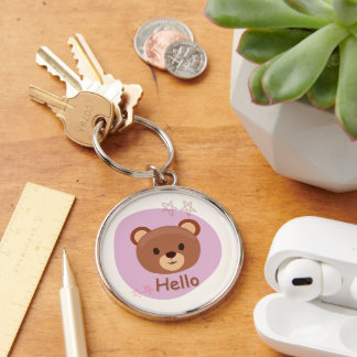 茶色かわいい猫キーチェーン – 重いキーチェーンマテリアル キーホルダー