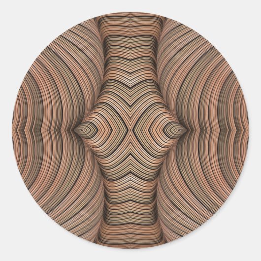 茶色かわいらしのフラクタルの影~ ラウンドシール (正面)
