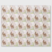 茶色かわいらしのマーレと馬 ラッピングペーパー (フラット)