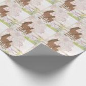 茶色かわいらしのマーレと馬 ラッピングペーパー (角)