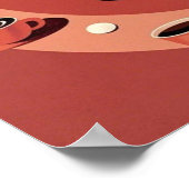 茶色がかったおもしろい可愛い漫画コーヒーカップ ポスター (角)