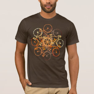 茶色がかったオレンジ色のバイク。サイクリング/カッコいいサイクリング Tシャツ